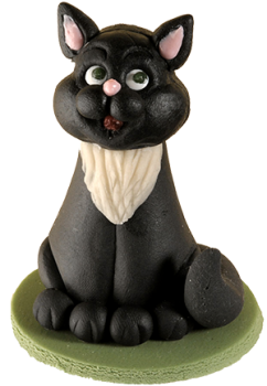 Marcipánfigura - Fekete cica